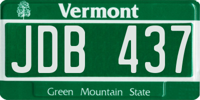 VT license plate JDB437