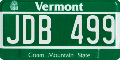 VT license plate JDB499
