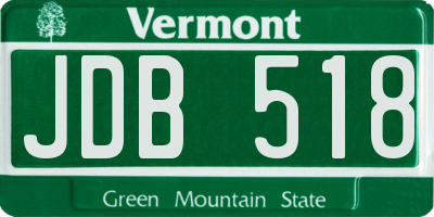 VT license plate JDB518