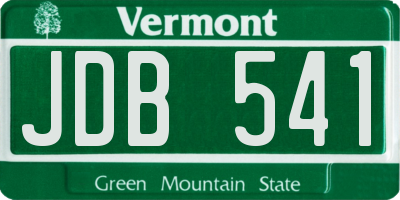 VT license plate JDB541