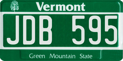 VT license plate JDB595