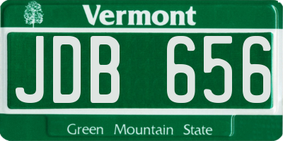 VT license plate JDB656