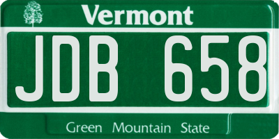 VT license plate JDB658