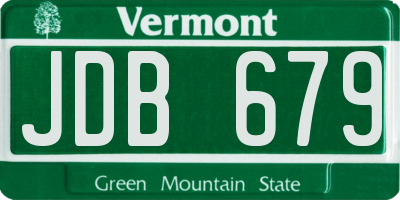VT license plate JDB679