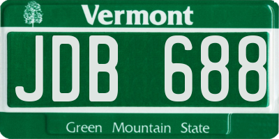 VT license plate JDB688