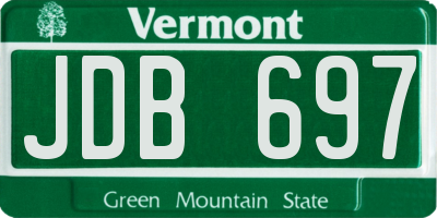 VT license plate JDB697