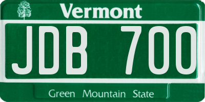 VT license plate JDB700
