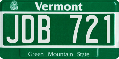 VT license plate JDB721