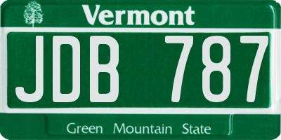 VT license plate JDB787