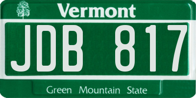 VT license plate JDB817