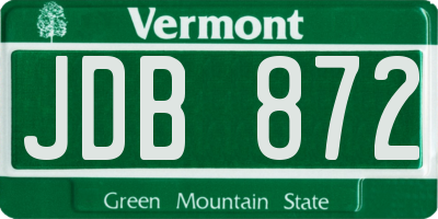VT license plate JDB872
