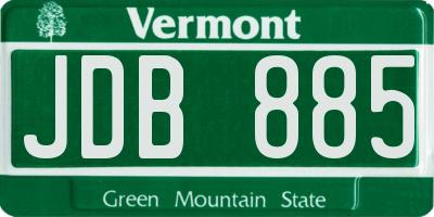 VT license plate JDB885