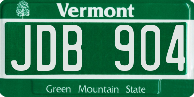 VT license plate JDB904