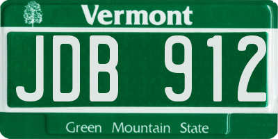 VT license plate JDB912