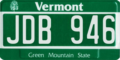 VT license plate JDB946