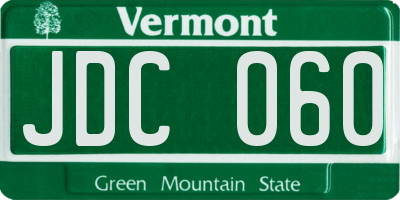 VT license plate JDC060