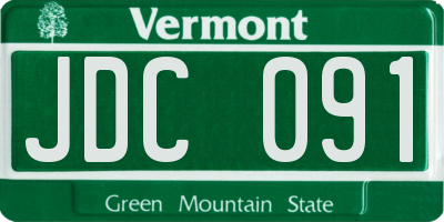 VT license plate JDC091