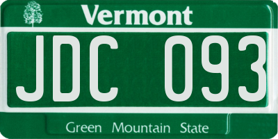 VT license plate JDC093