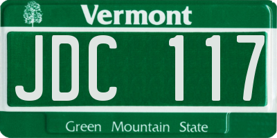 VT license plate JDC117