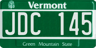 VT license plate JDC145