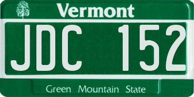 VT license plate JDC152