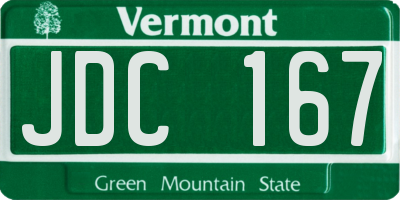 VT license plate JDC167