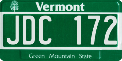 VT license plate JDC172