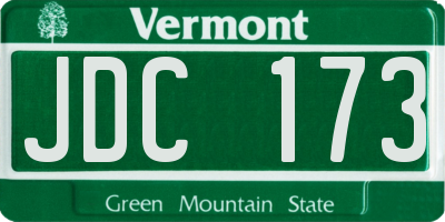 VT license plate JDC173