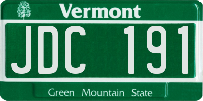 VT license plate JDC191