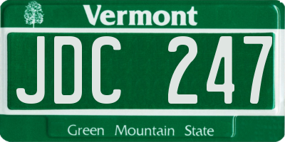 VT license plate JDC247