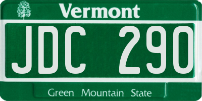 VT license plate JDC290
