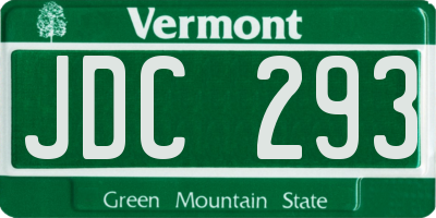 VT license plate JDC293