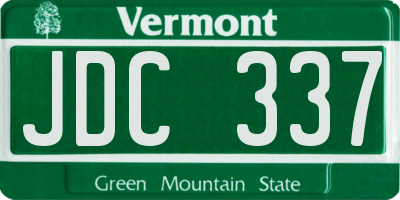 VT license plate JDC337