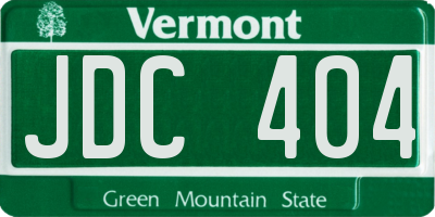 VT license plate JDC404