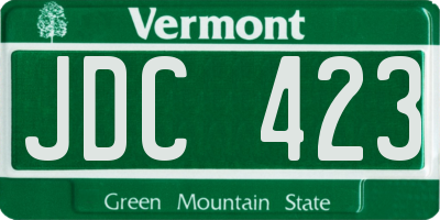 VT license plate JDC423