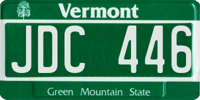 VT license plate JDC446