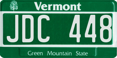 VT license plate JDC448