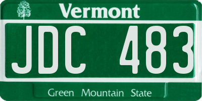 VT license plate JDC483