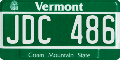 VT license plate JDC486