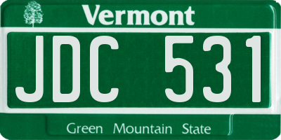 VT license plate JDC531