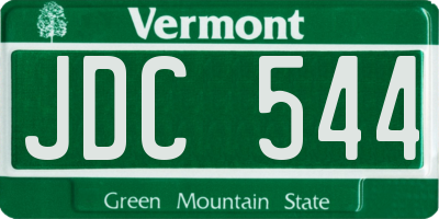 VT license plate JDC544