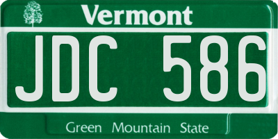 VT license plate JDC586
