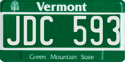 VT license plate JDC593