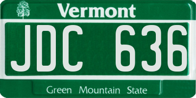 VT license plate JDC636