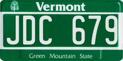VT license plate JDC679