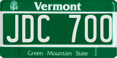 VT license plate JDC700
