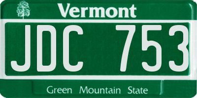 VT license plate JDC753