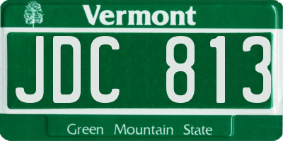 VT license plate JDC813