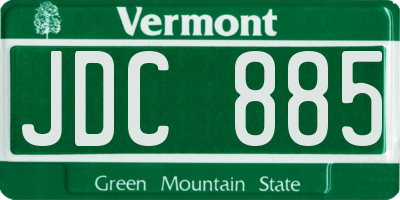 VT license plate JDC885