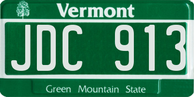 VT license plate JDC913